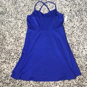 Blue Crisscrossing back Dress